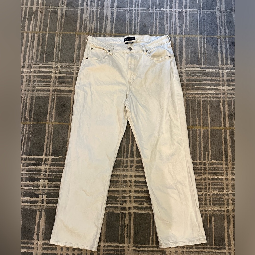 Y2K Baggy Streetwear White Denim Pants